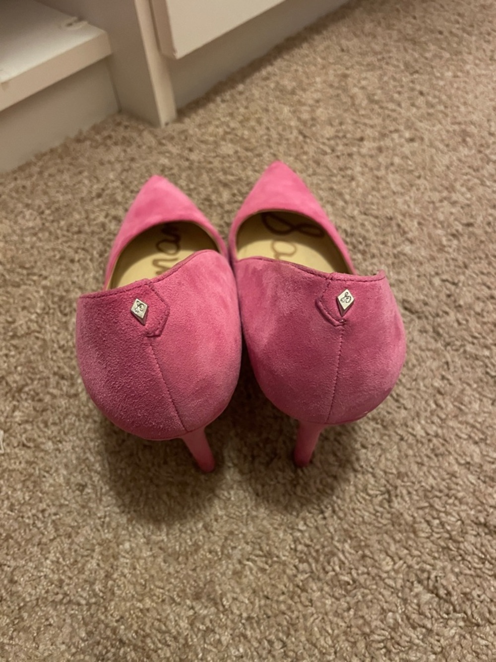 Sam Edelman Hot Pink Suede Pointed Toe Pumps - Picture 2 of 8